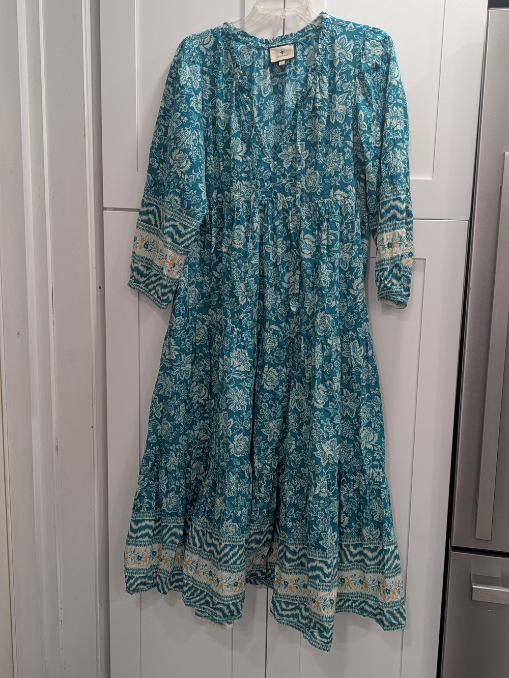 Tuckernuck Teal Floral Tiered Maxi Dress
